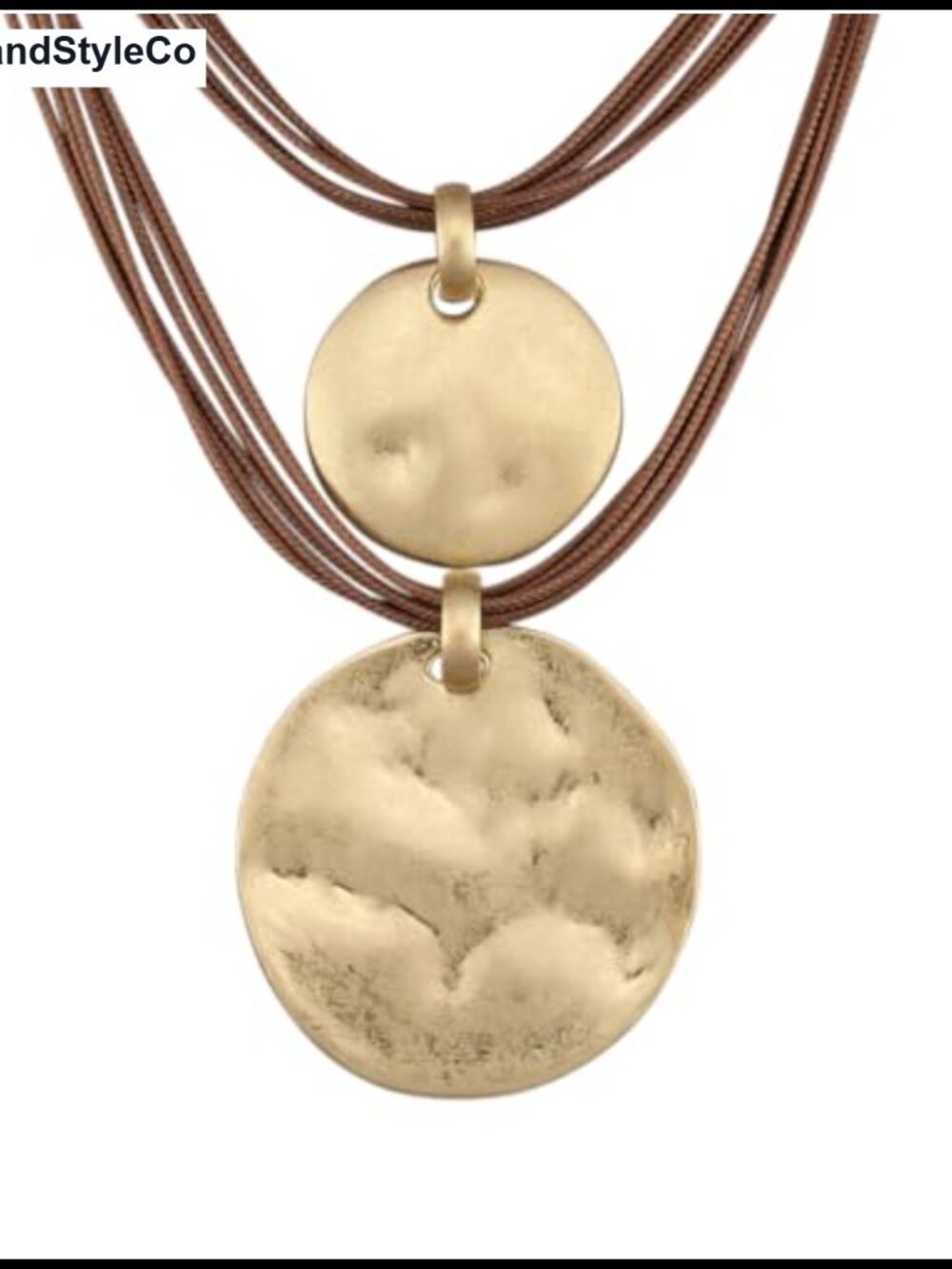 Faux Leather Boho Pendant Necklace Large Chunky Statement Choker